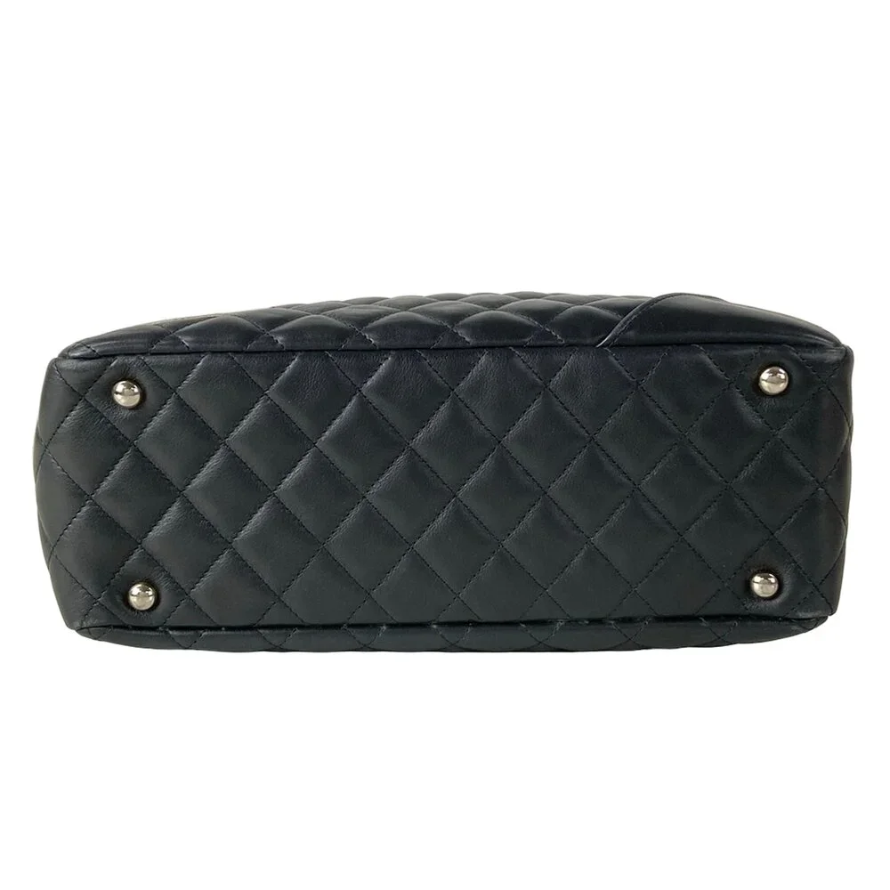 Chanel Cambon Line Bowling Bag Shoulder Bag A25171 Black White Lambskin Leather